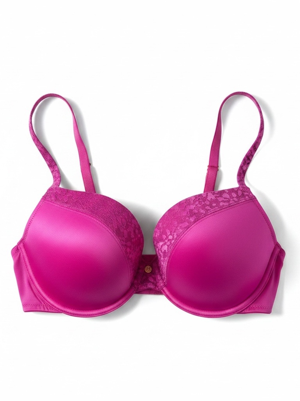 LE MYSTERE Jungle Safari T-Shirt Bra, Style 9978-Color-Fuscia, EUC, Size 34D